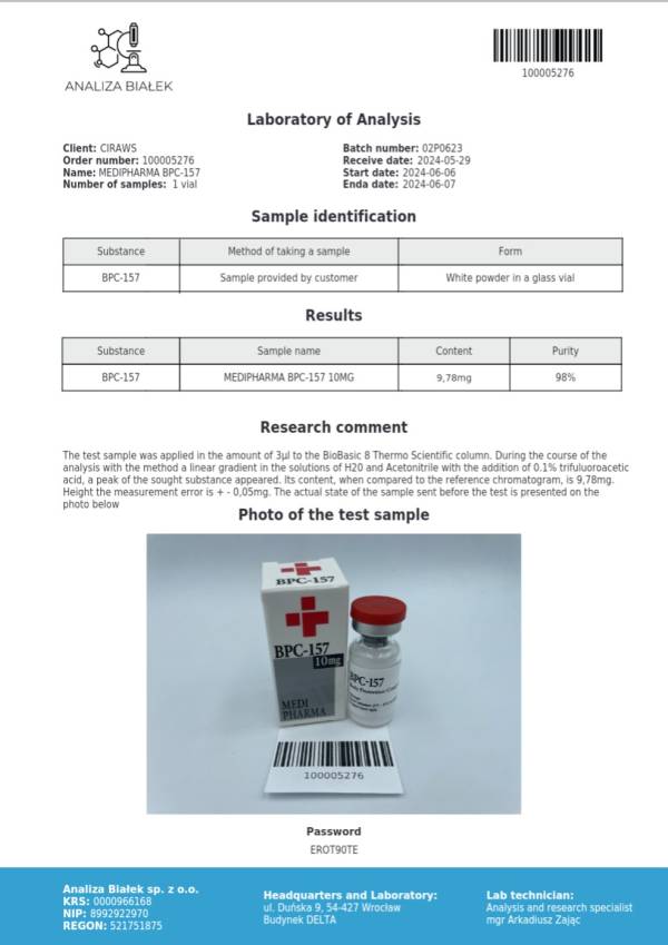 BPC 157 10mg  - MEDI PHARMA - Image 2